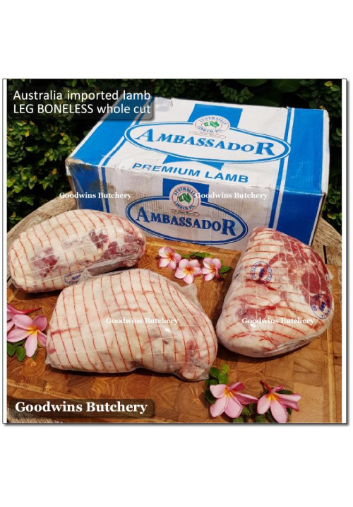Lamb LEG BONELESS frozen Australia AMBASSADOR whole cuts +/- 2.5kg (price/kg)